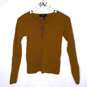 Brown Sweater Long Sleeve Top Shirt